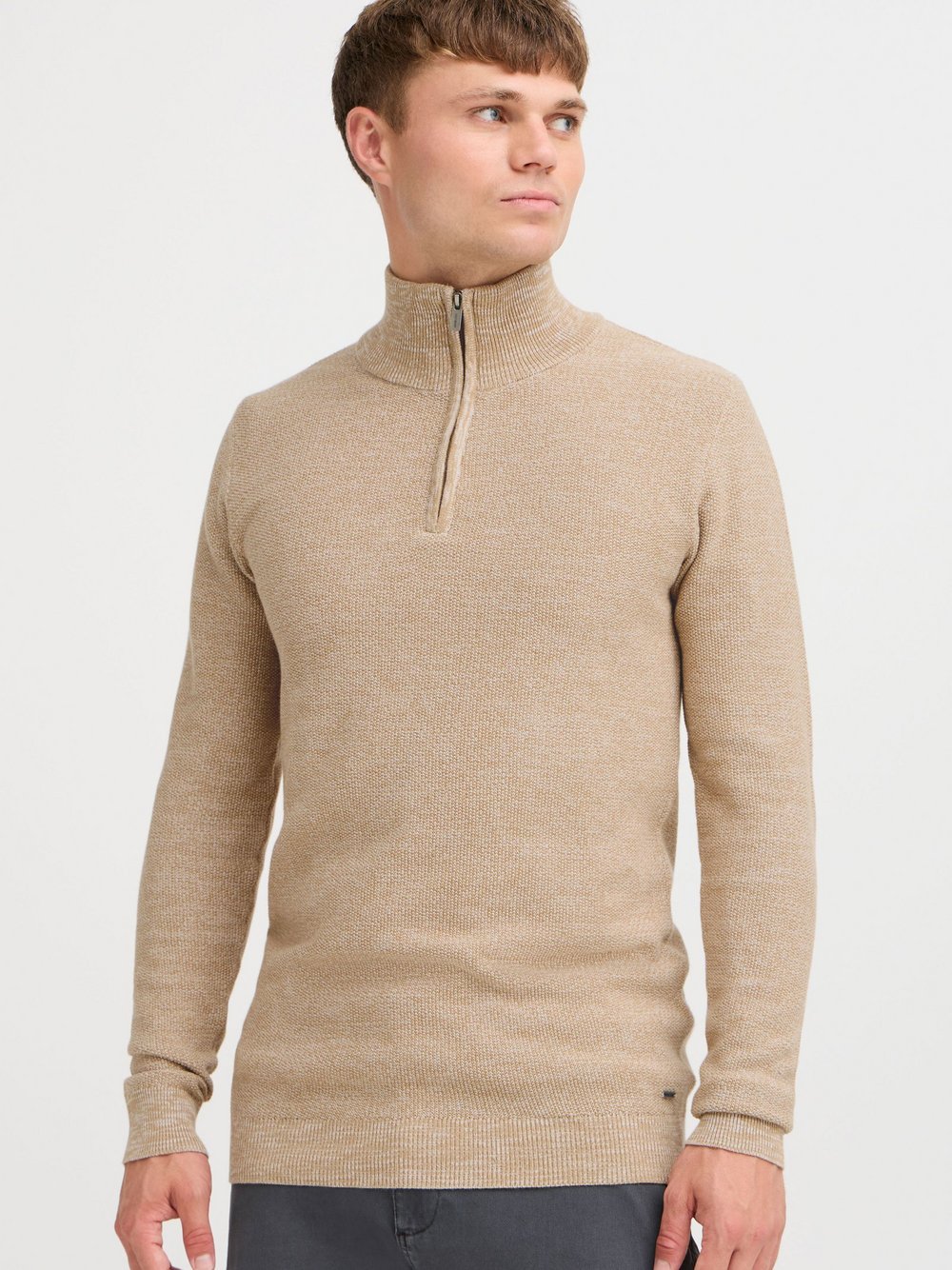 Indicode Troyer Herren Baumwolle beige meliert, XXXL