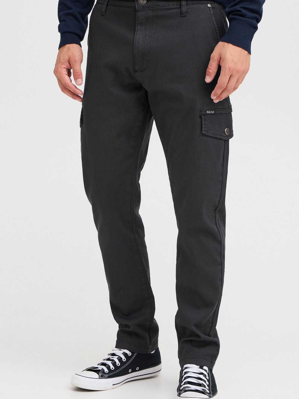 Indicode Cargohose Herren Baumwolle schwarz, L