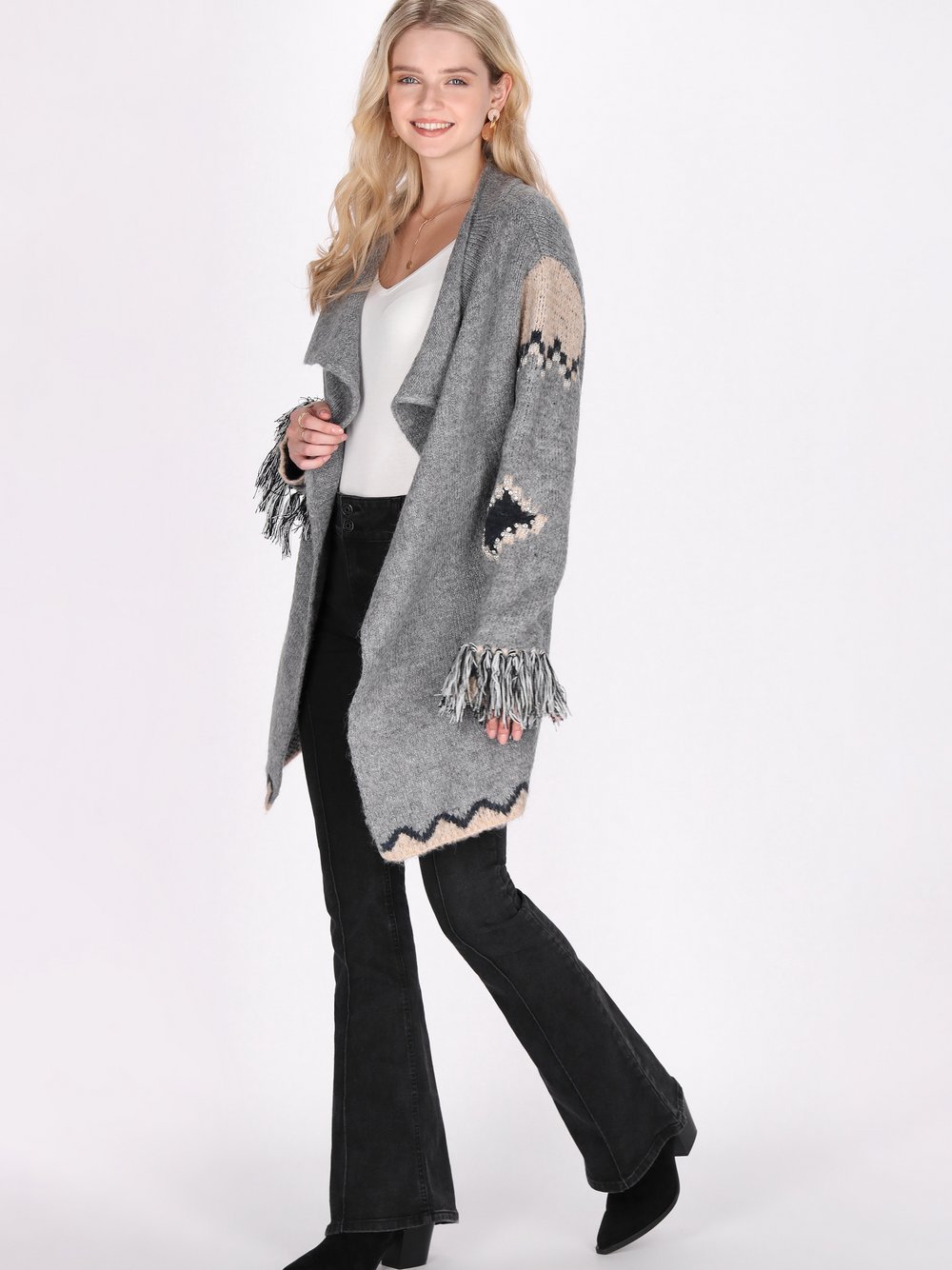 IZIA Cardigan Damen mehrfarbig gemustert, M/L