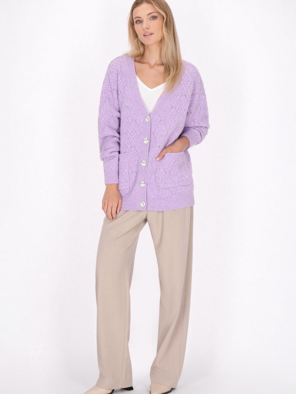 Dreimaster Cardigan Damen lila, M/L