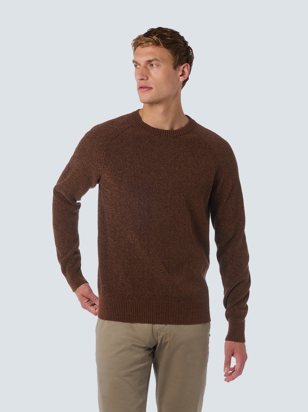 No Excess Chenillo-Crewneck-Pullover Herren braun, S