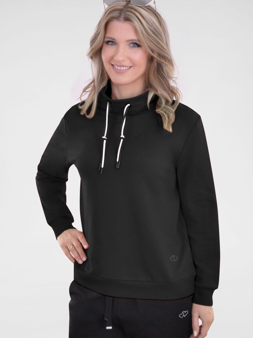 Navigazione Sweatshirt Damen Baumwolle schwarz, 38