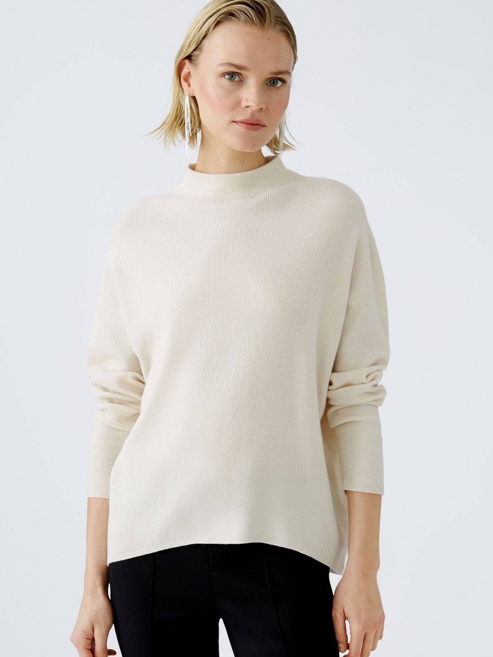 Oui Pullover Damen Viskose weiß, 40