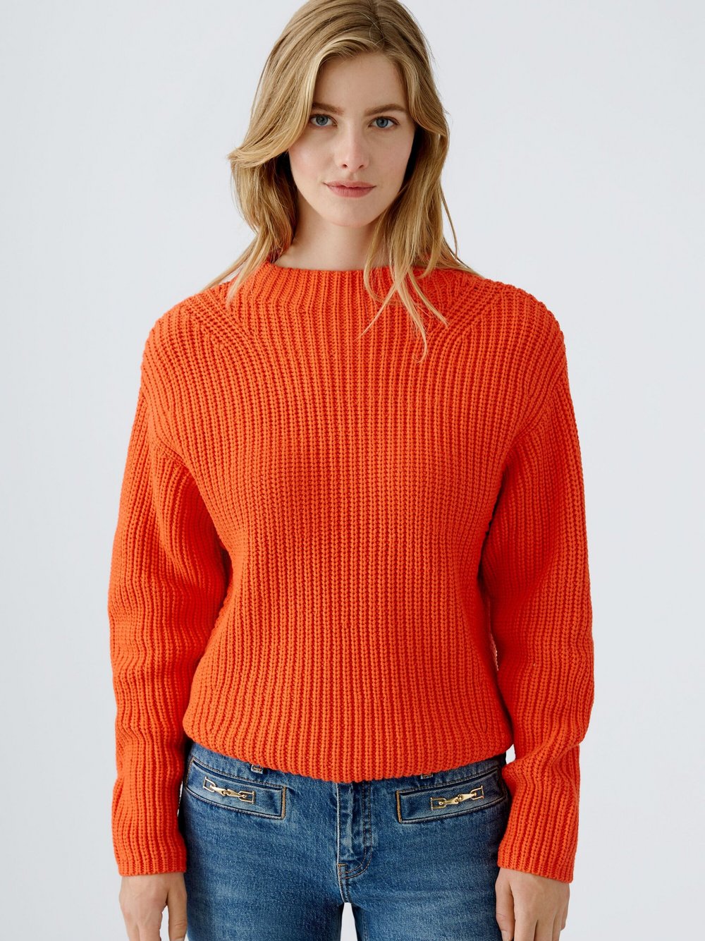 Oui Pullover Damen Baumwolle orange, 40