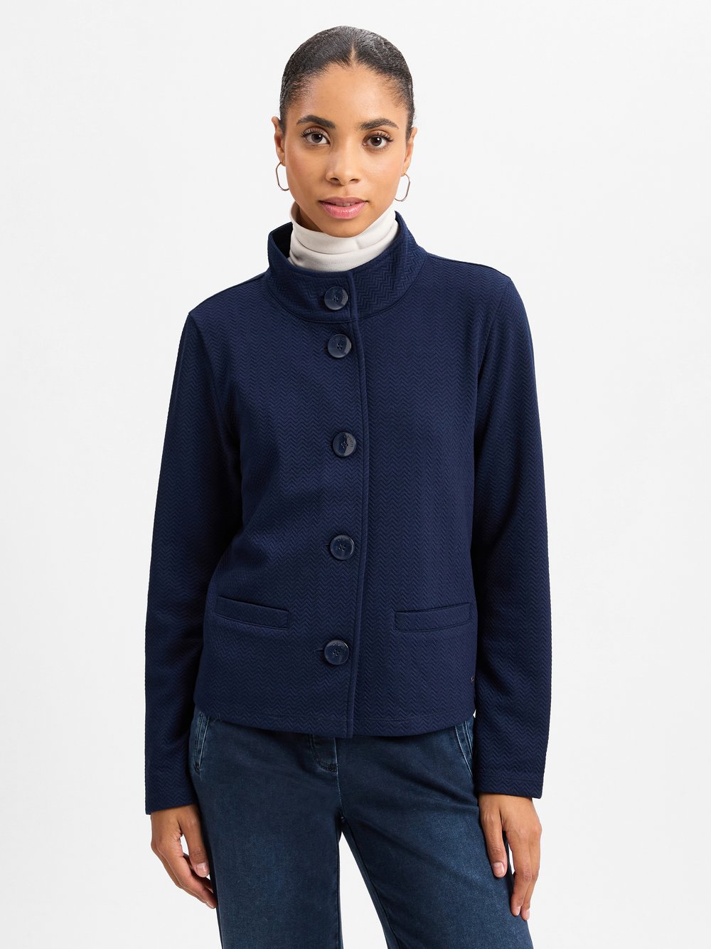 Olsen Jacke Damen blau strukturiert, 36