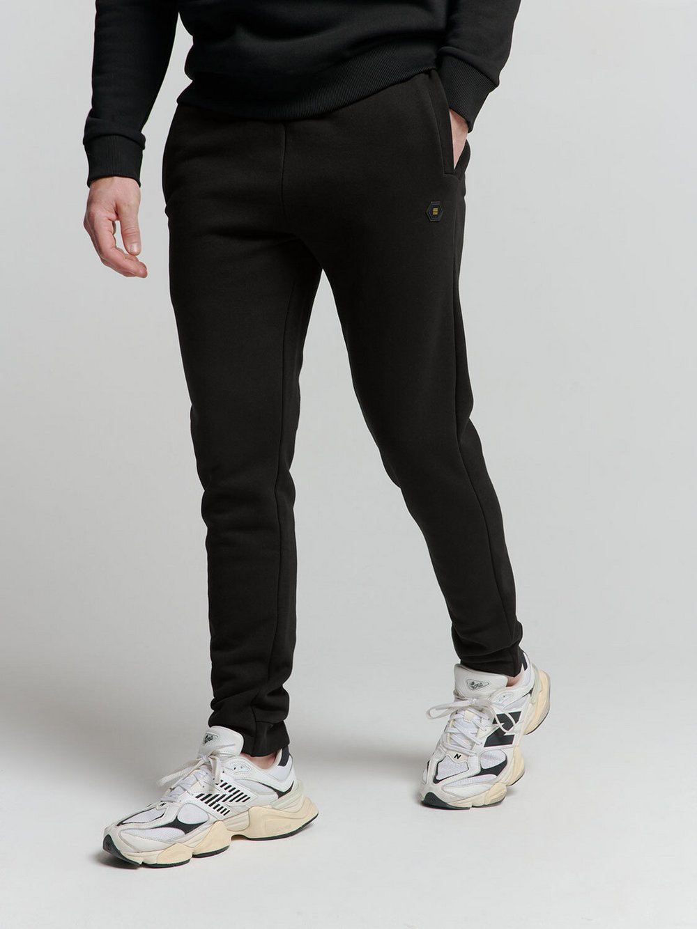 No Excess Jogger mit weichem Griff Herren Baumwolle schwarz, S