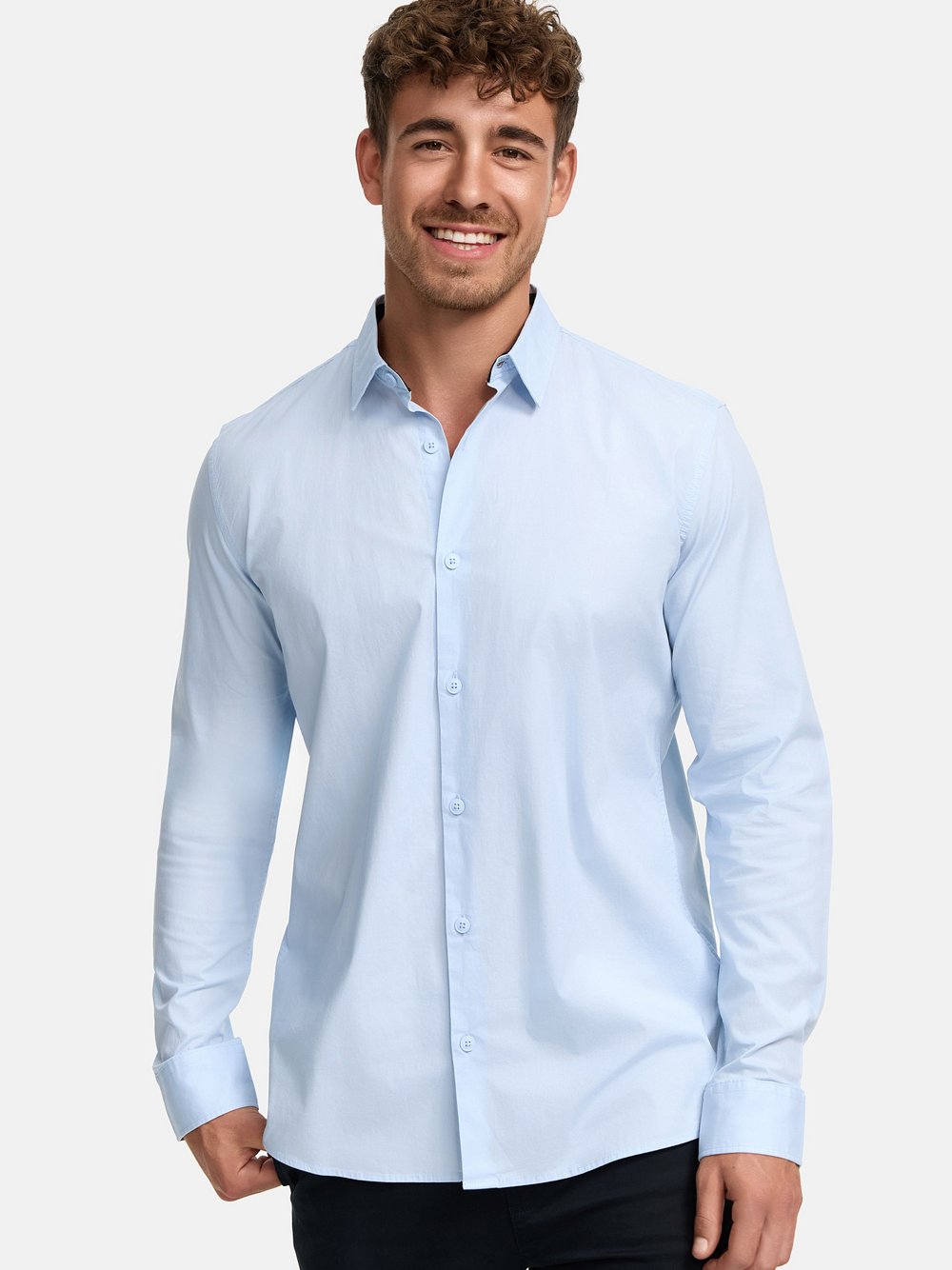 Indicode Hemd Langarm Herren Regular Fit Baumwolle blau, XL