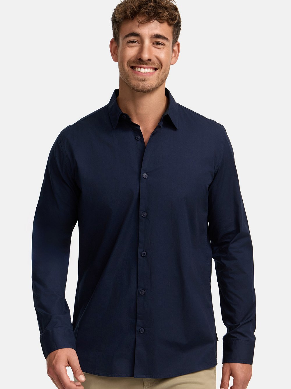 Indicode Hemd Langarm Herren Regular Fit Baumwolle blau, L