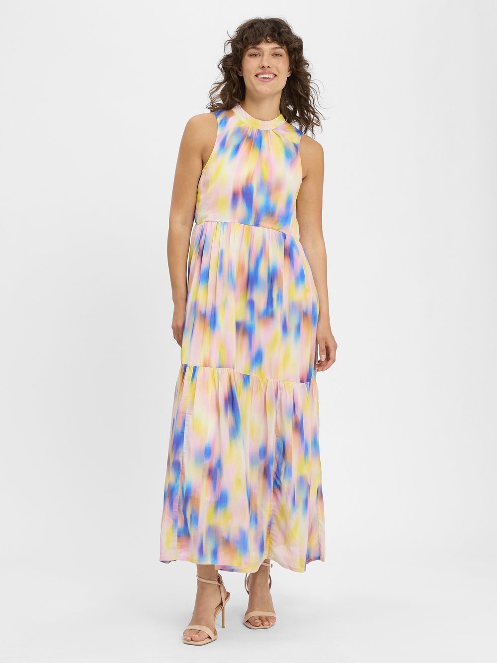 Y.A.S Maxikleid Damen Baumwolle mehrfarbig gemustert, 36