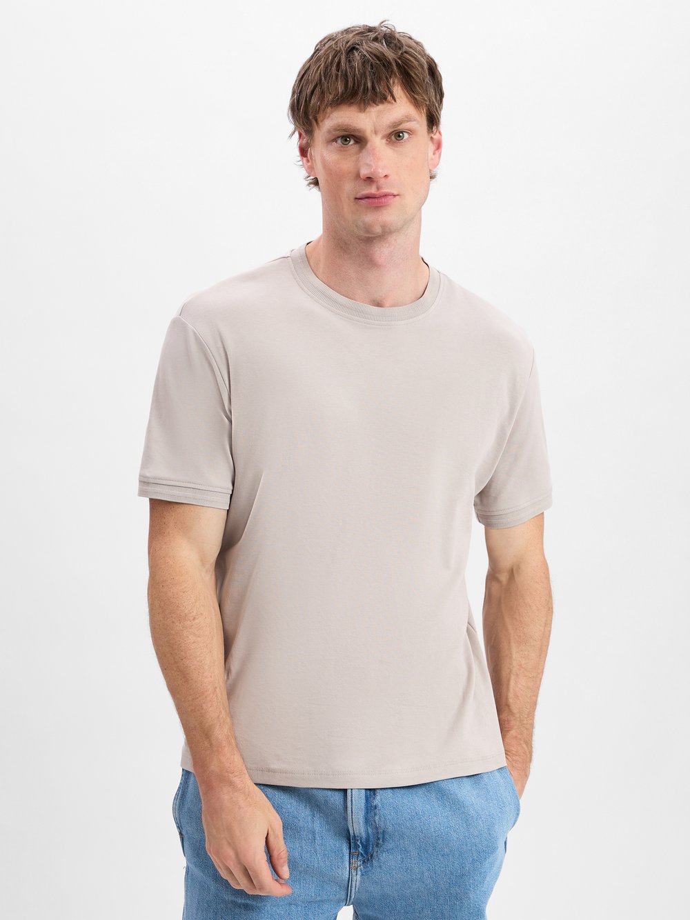 Finshley & Harding T-Shirt Herren Baumwolle beige, S