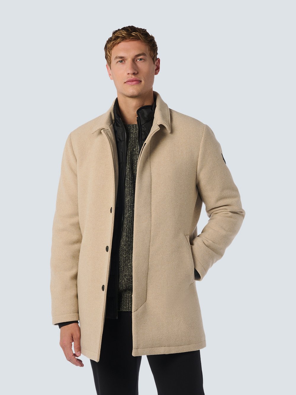 No Excess Jacke Long Fit mit abnehmbarer Front Herren beige, M