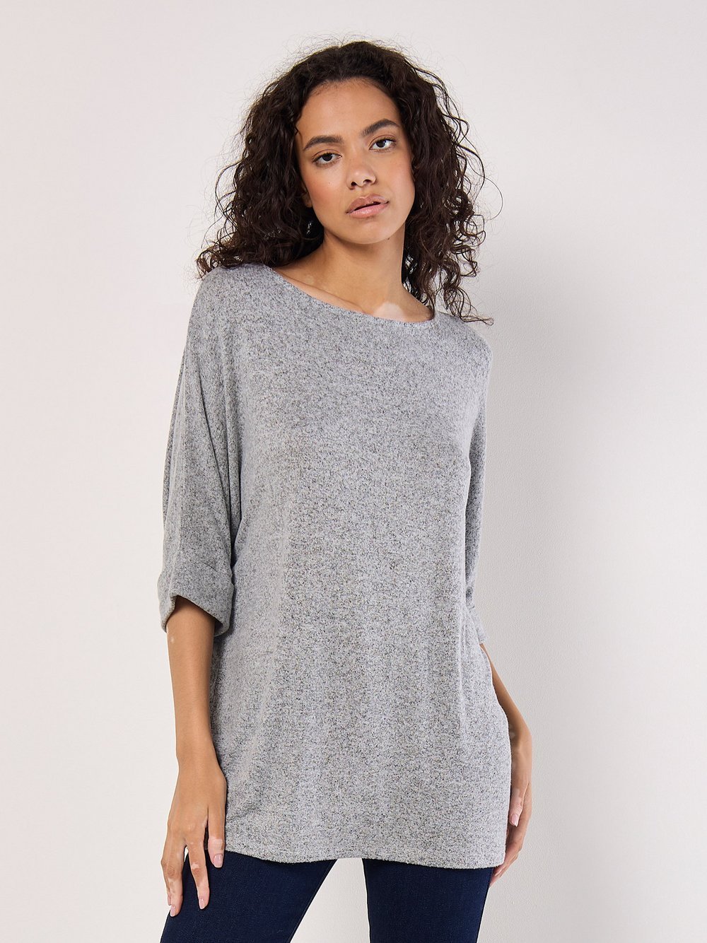 Apricot Blusenshirt Damen Viskose silber, L