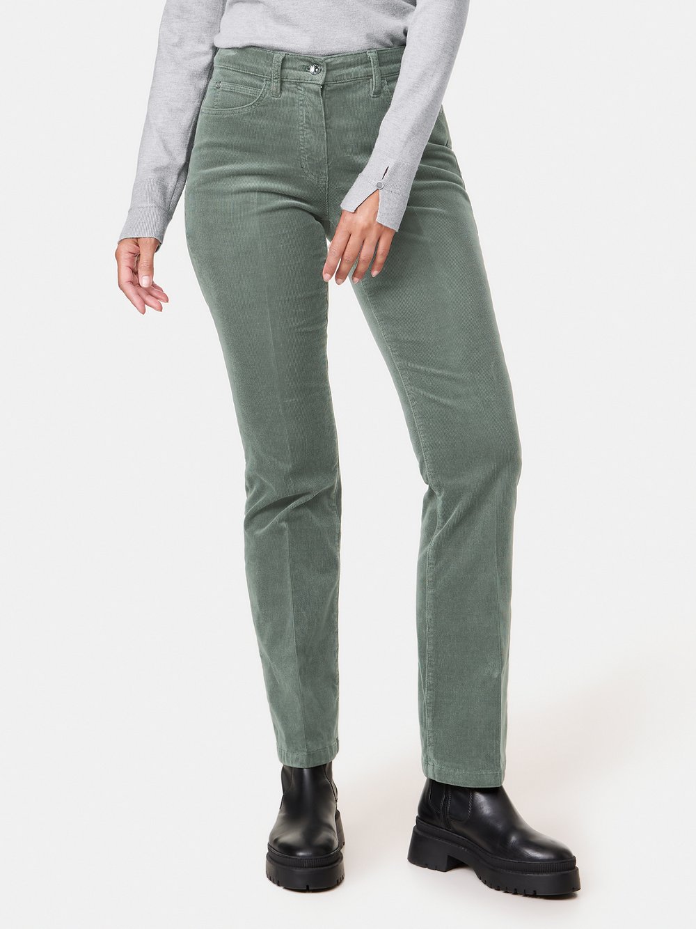 Gerry Weber Flared Hose Damen Baumwolle grün, 48