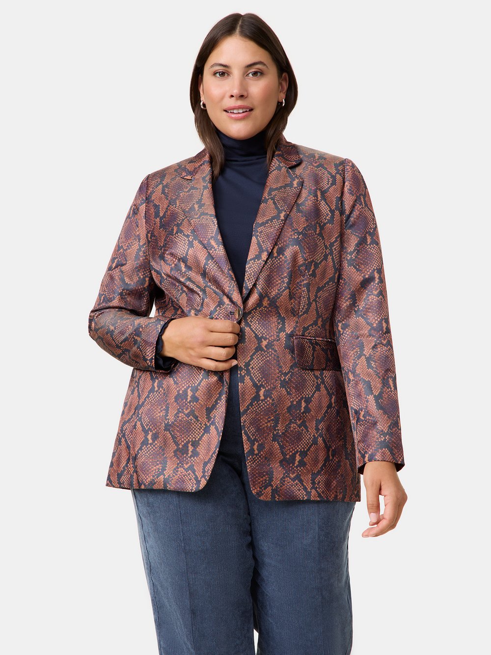 Samoon Blazer Damen Viskose braun gemustert, 48