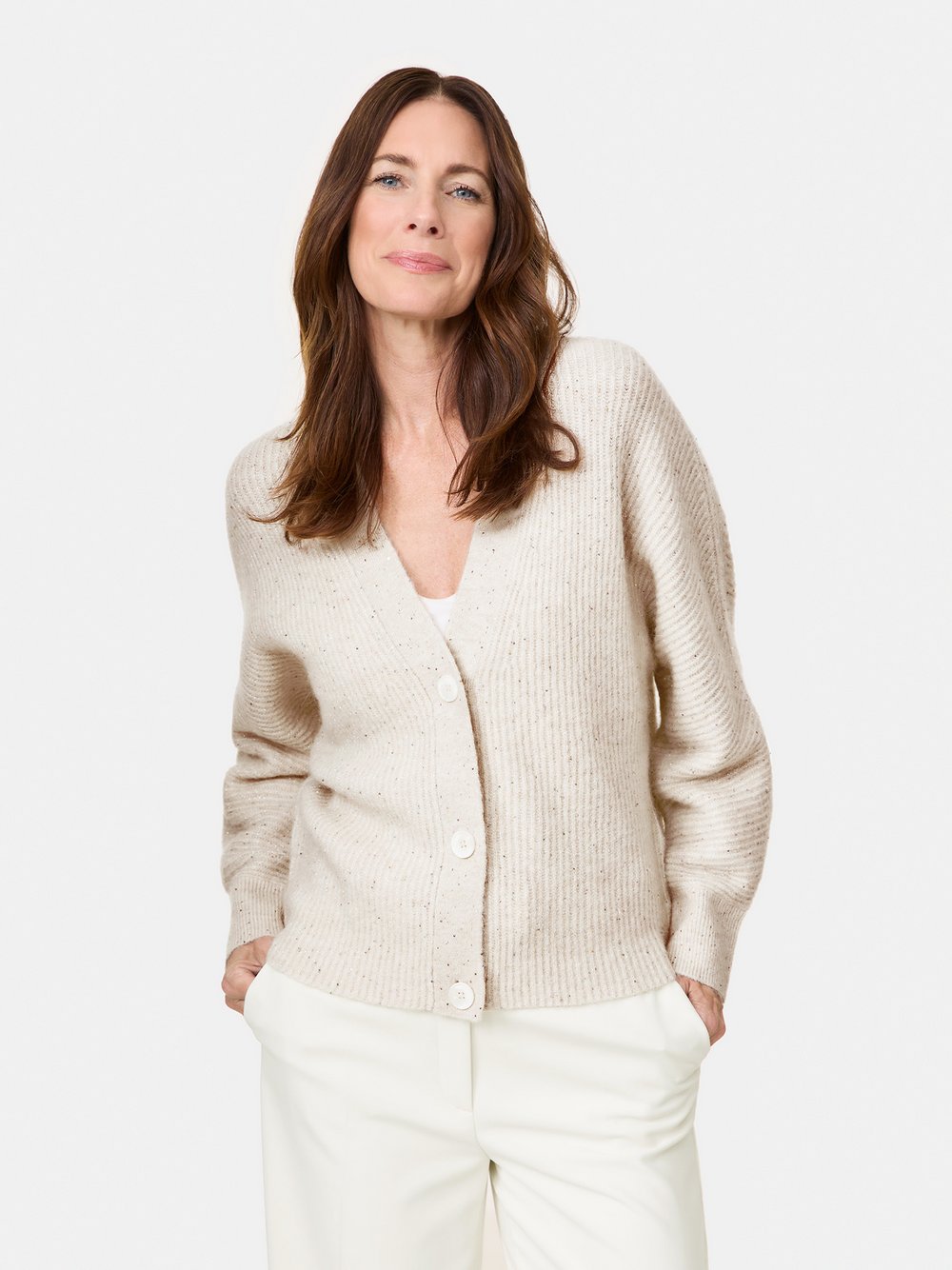 Gerry Weber Strickjacke Damen Polyamid beige, 46