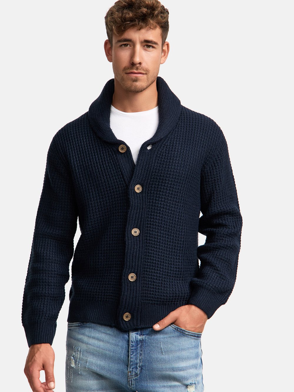 Indicode Strickjacke Herren blau, XL