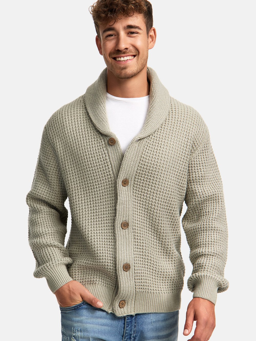 Indicode Strickjacke Herren beige, M