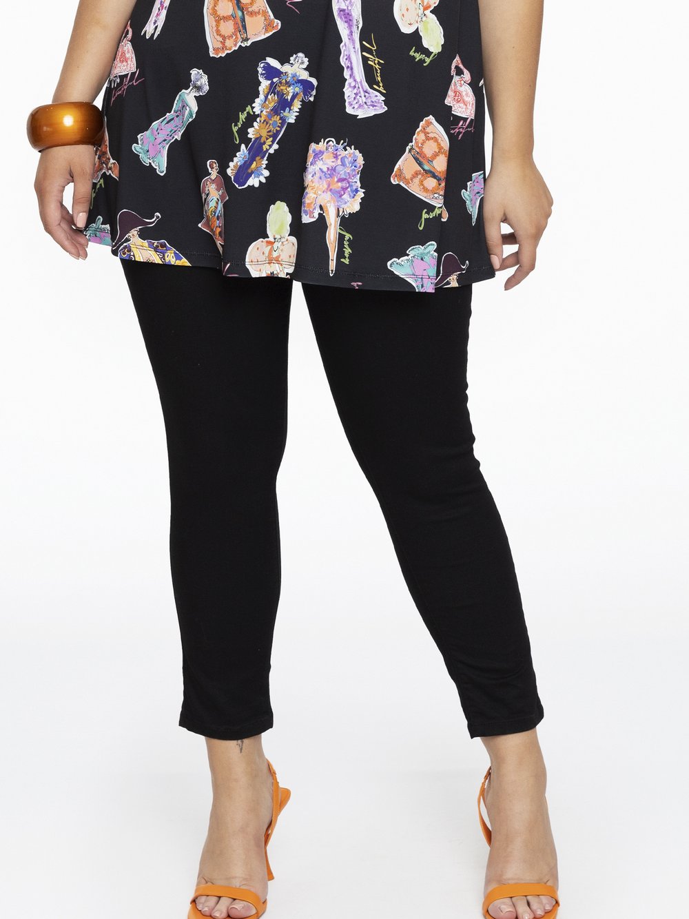 YOEK 7/8 Jeans Damen Baumwolle schwarz, 52