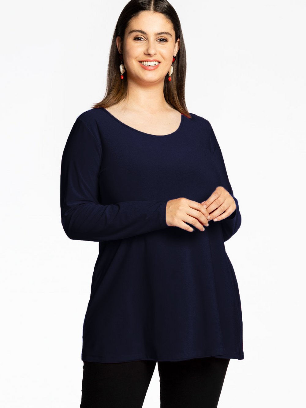 YOEK Tunika Damen Baumwolle blau, 42-44