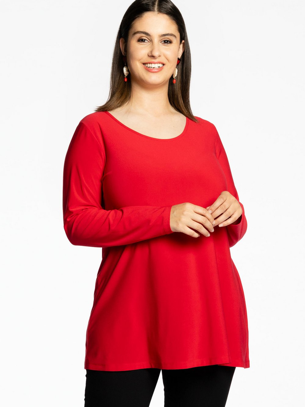 YOEK Langarmshirt Damen rot, 46-48