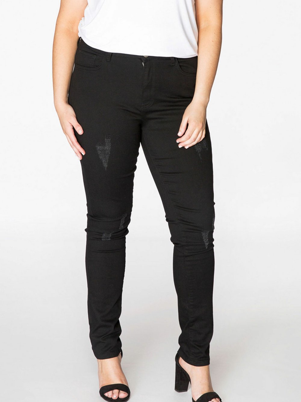 Thumbnail - YOEK Jeans Damen Baumwolle schwarz, 56