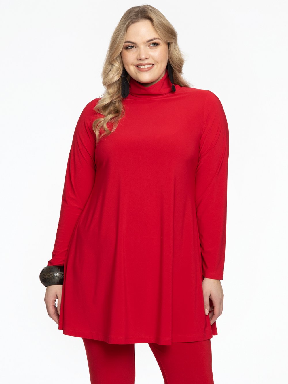 Thumbnail - YOEK Tunika Damen rot, 54-56