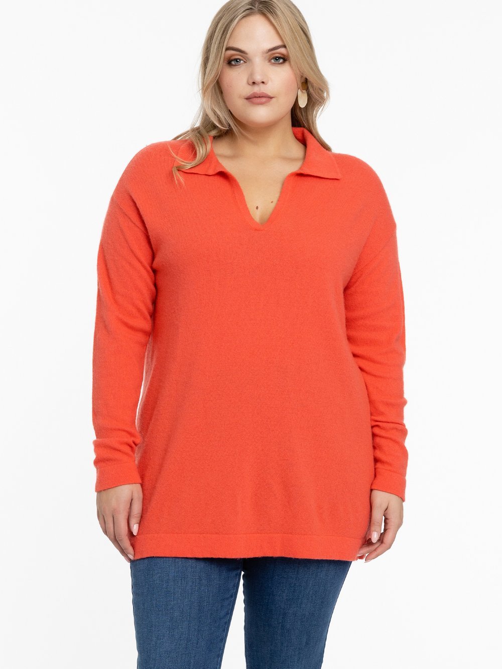 YOEK Pullover Damen Wolle orange, 42-44