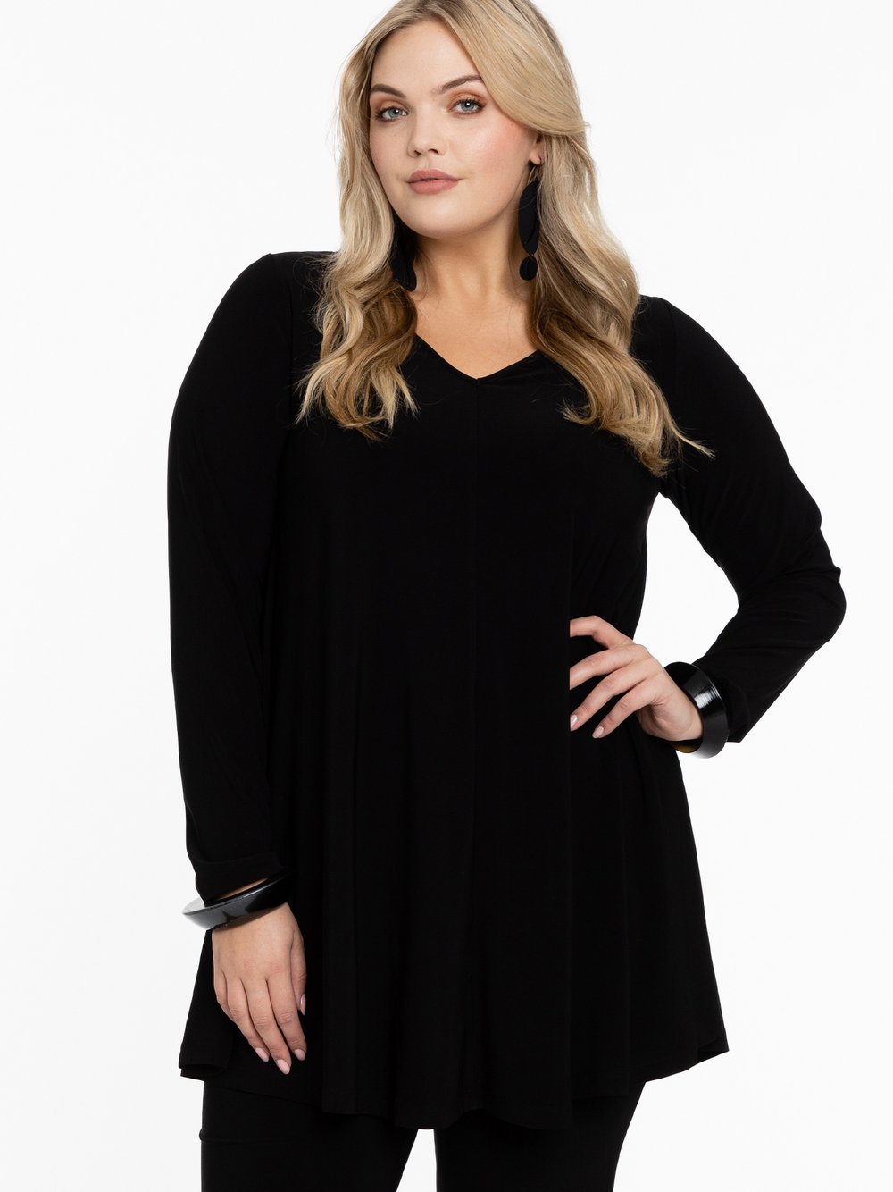 YOEK Tunika Damen schwarz, 50-52