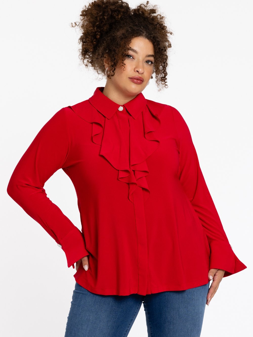 YOEK Bluse Damen rot, 50-52