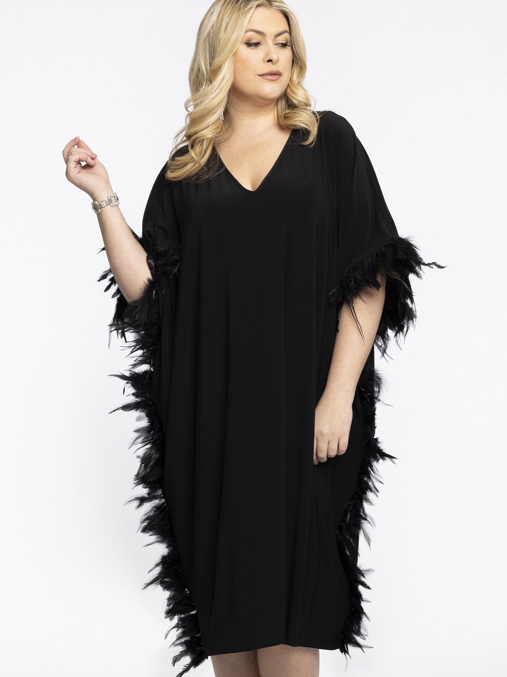 Yoek Kaftan Damen schwarz, 50-52