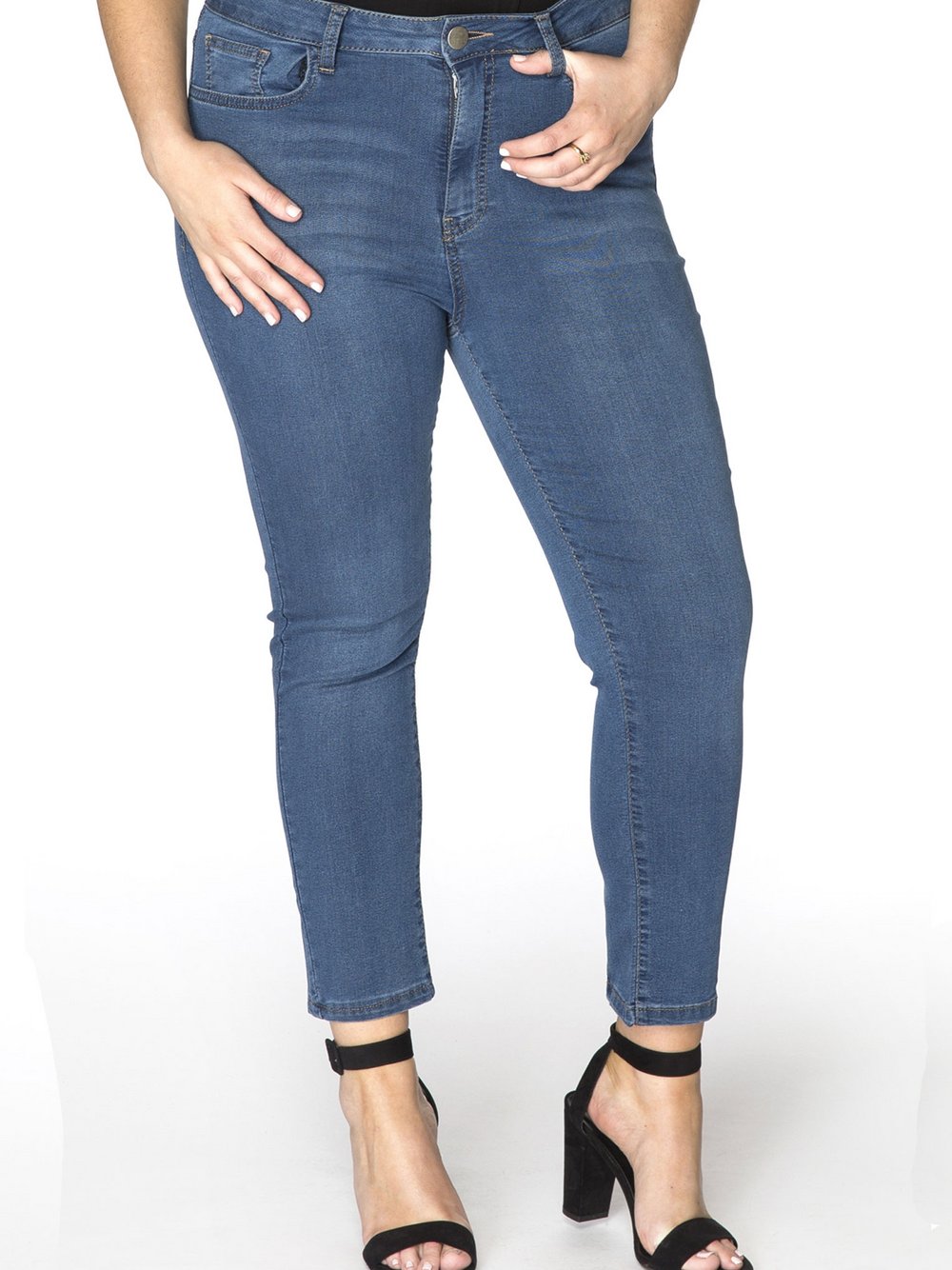 Thumbnail - YOEK 7/8 Jeans Damen Baumwolle blau, 44