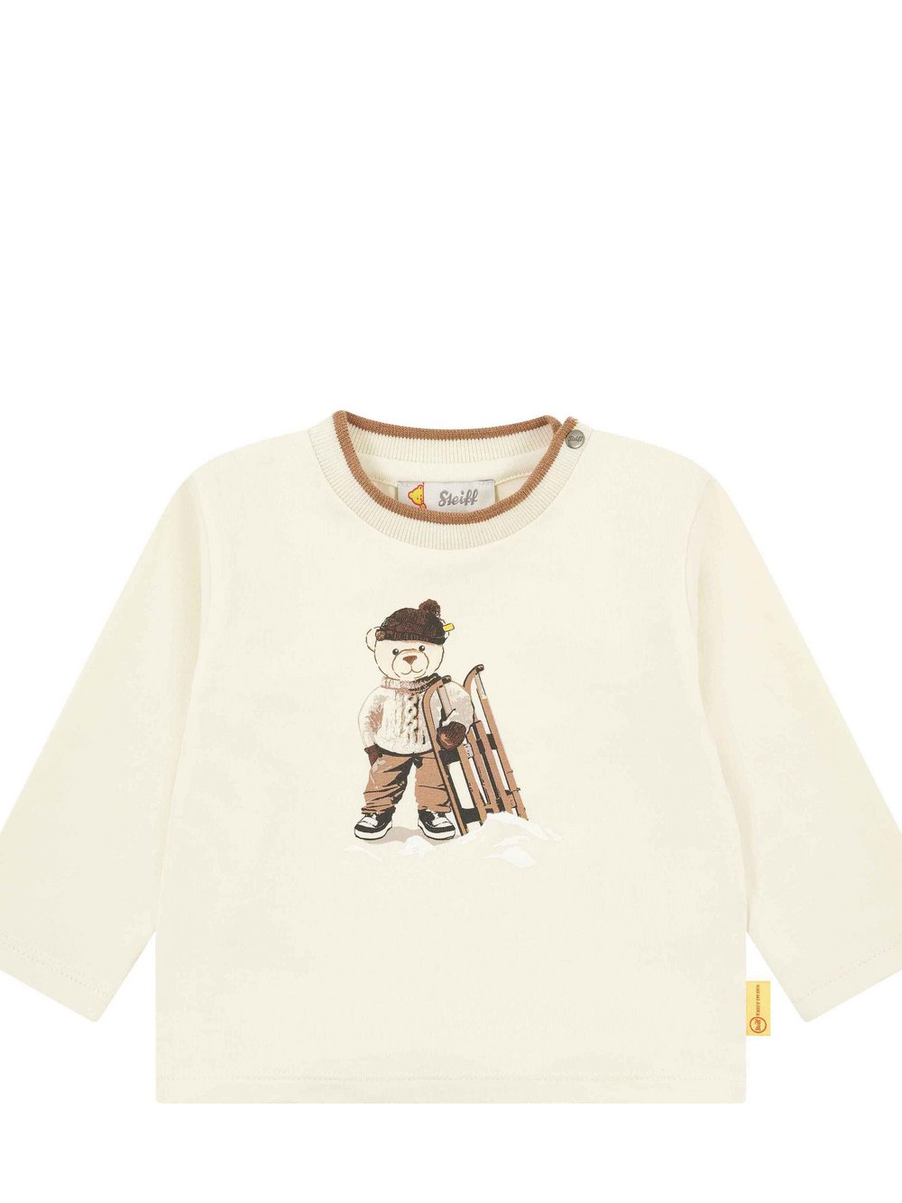 Steiff T-Shirt Jungen Baumwolle beige bedruckt, 68