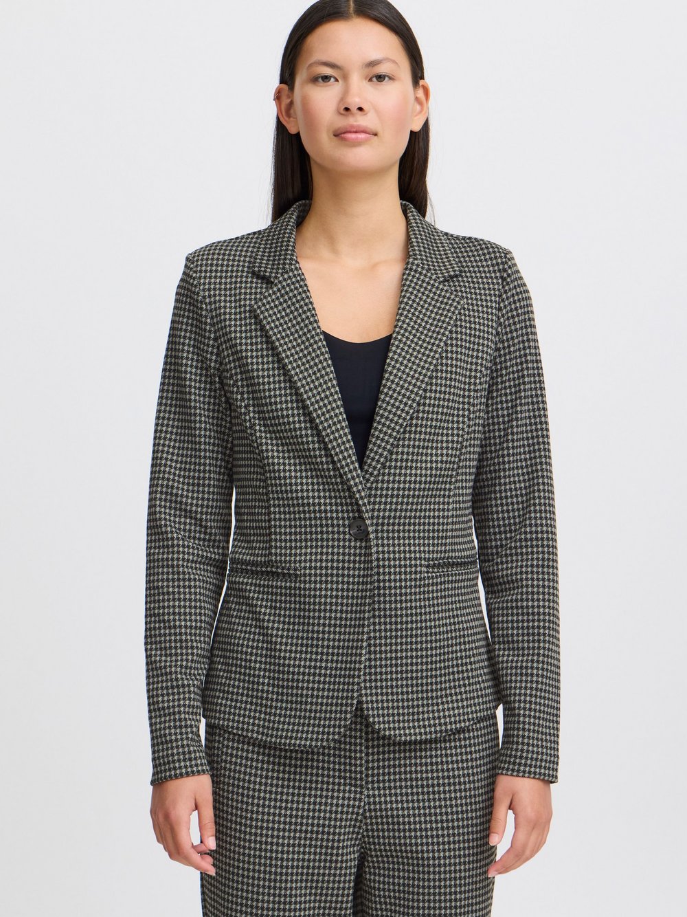 Ichi Kurzblazer Damen schwarz gemustert, L