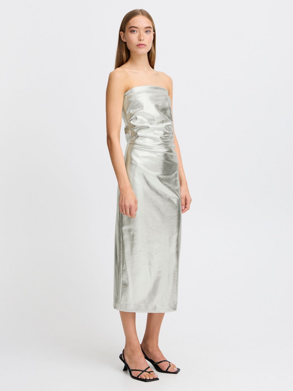 Ichi Abendkleid Damen silber, L