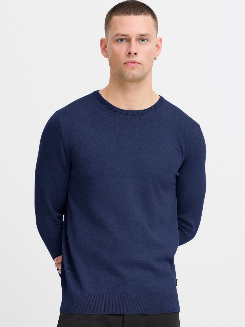 BLEND Strickpullover Herren Viskose blau, XXL