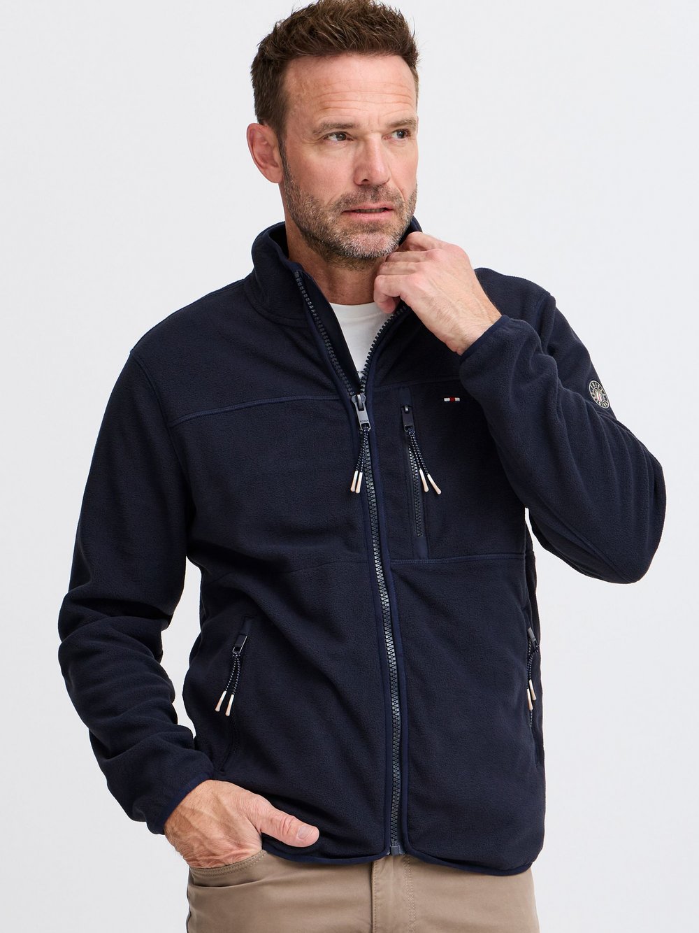 FQ1924 Fleecejacke Herren blau, L