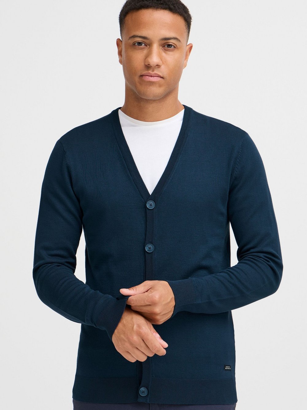 BLEND Strickjacke Herren Viskose blau, XXL