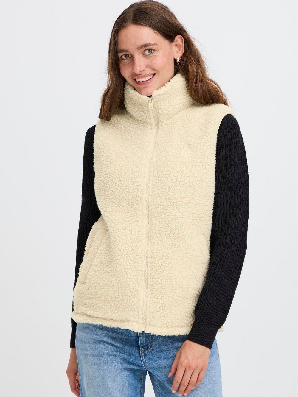 OXMO Teddyweste Damen beige, XL