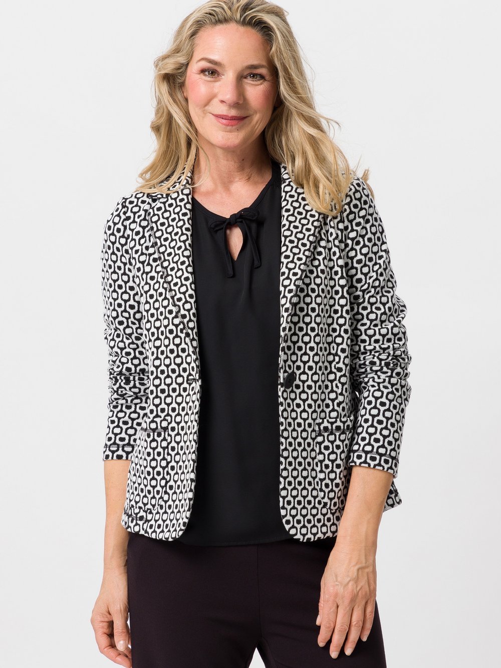 Frank Walder Blazer Damen schwarz gemustert, 38