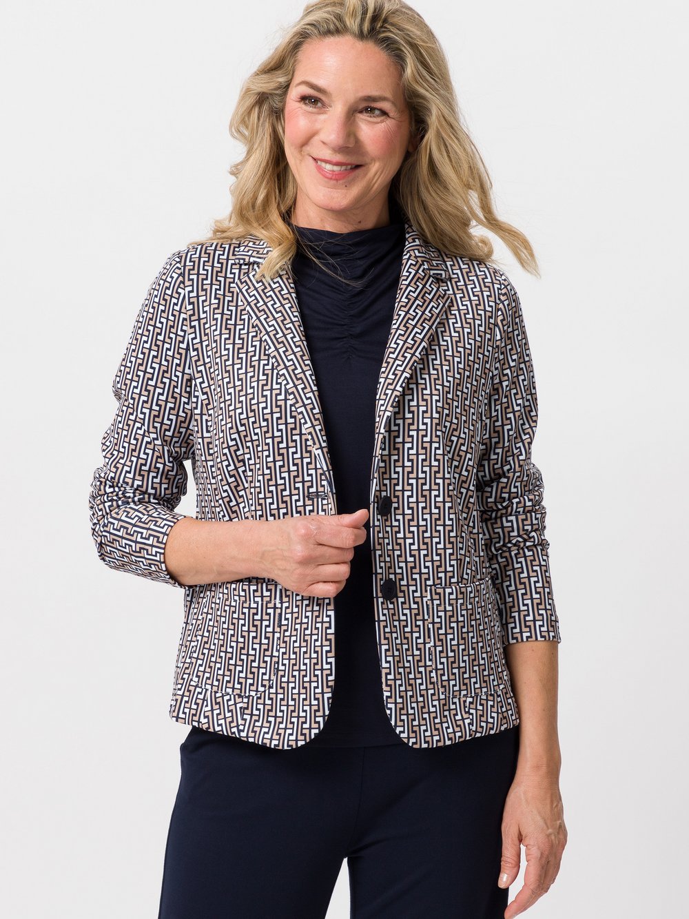 Frank Walder Reversblazer Damen mehrfarbig gemustert, 48