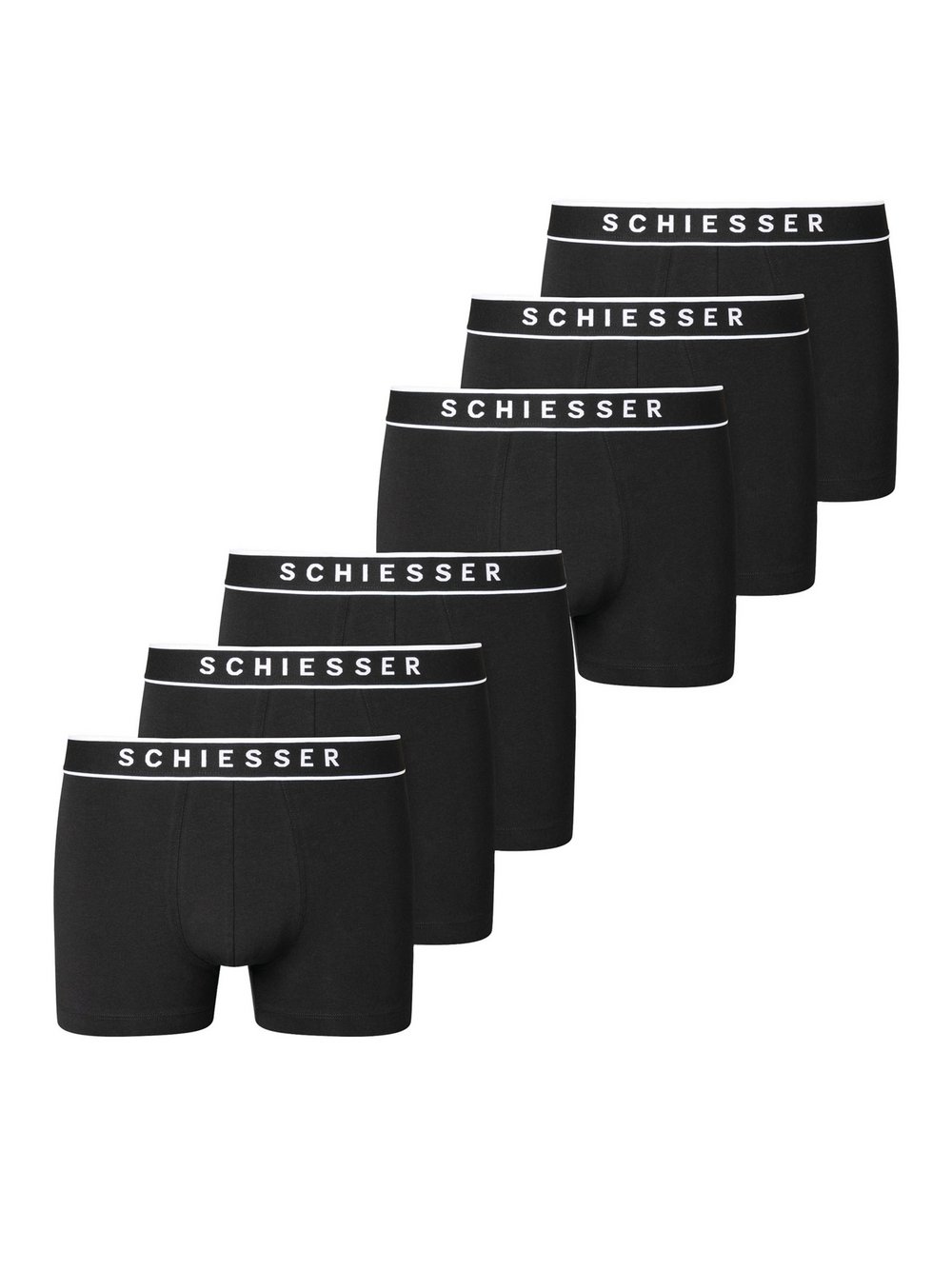 Schiesser Retro Boxer  Herren Jersey schwarz, XXXXL