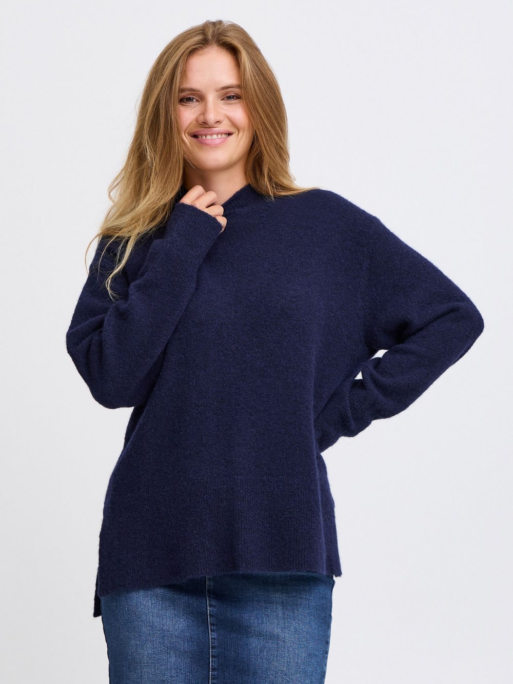 PULZ Jeans Strickpullover Damen blau, S