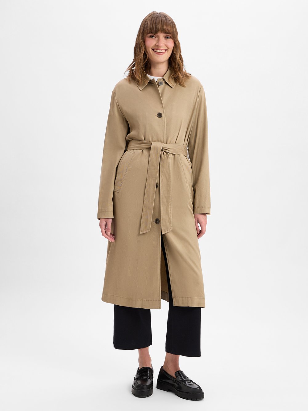 Thumbnail - Marc O'Polo Langmantel Damen Lyocell beige, 42