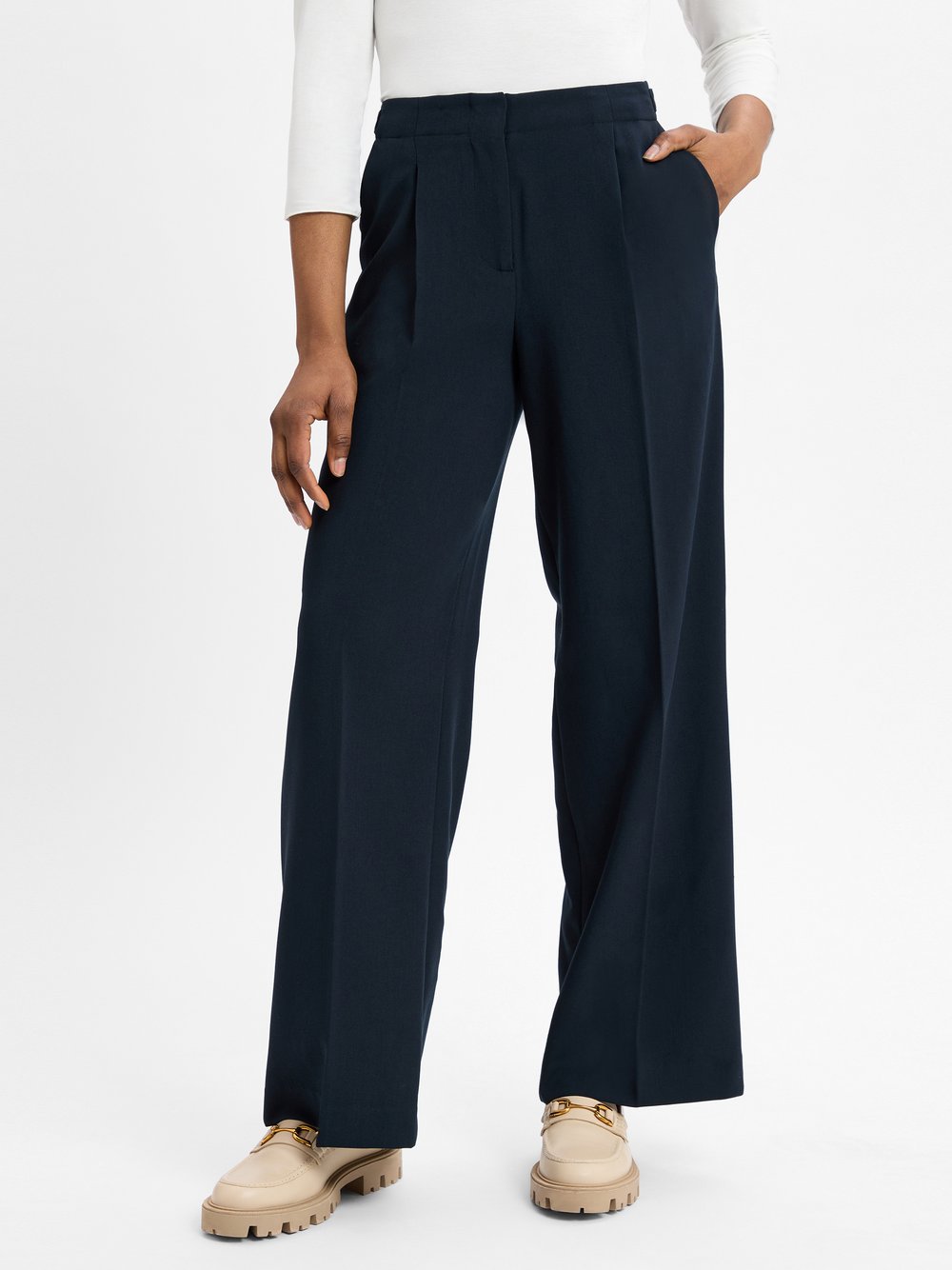 Opus Bundfaltenhose Damen blau, 40