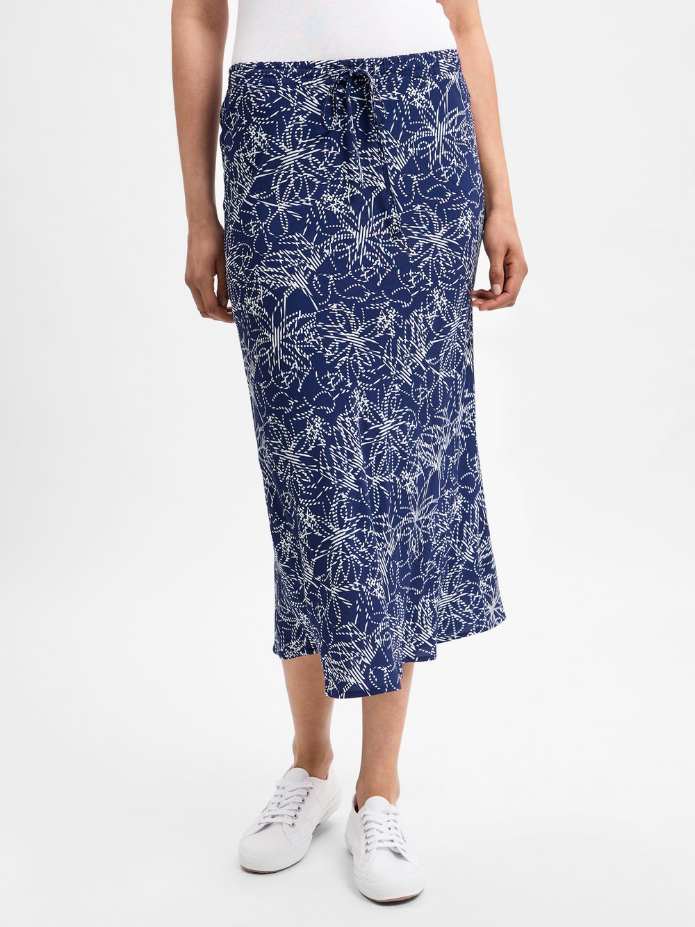 Marie Lund Sommerrock Damen Viskose blau gemustert, 44
