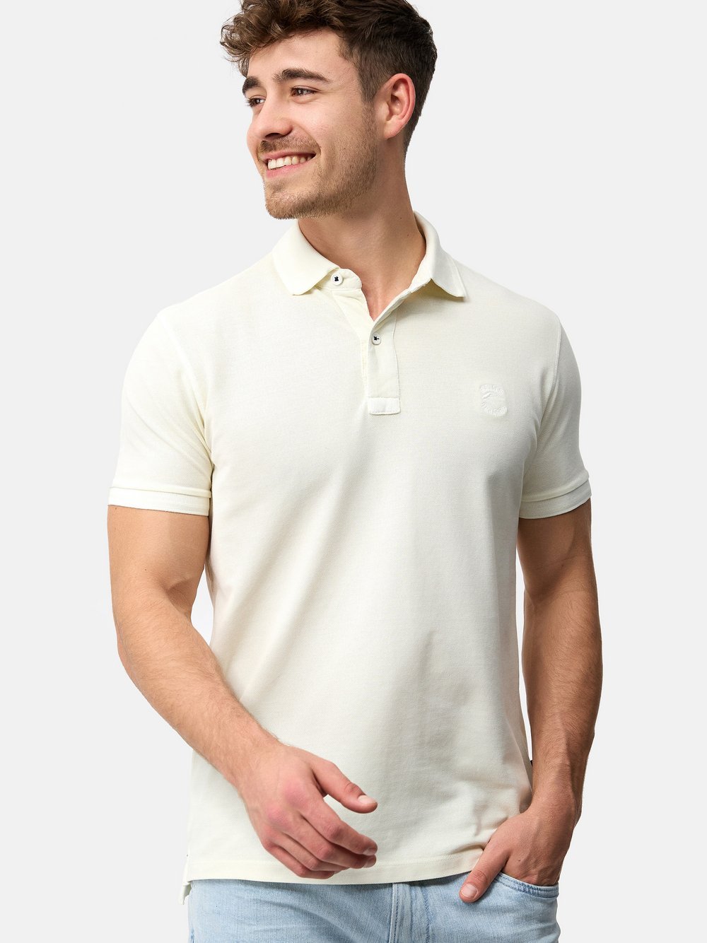 Indicode Poloshirt Herren Baumwolle weiß, XL