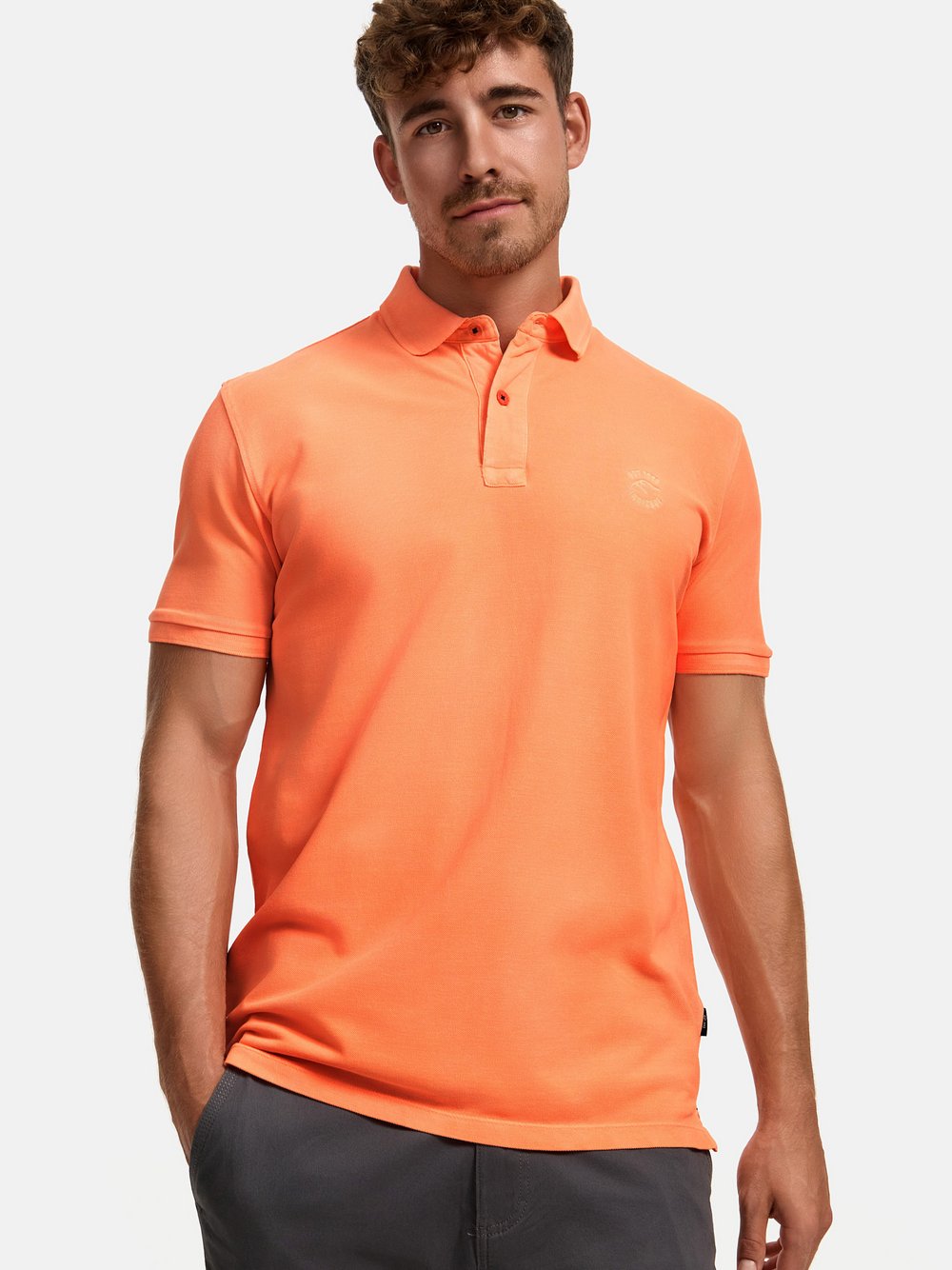 Indicode Poloshirt Herren Baumwolle orange, XL