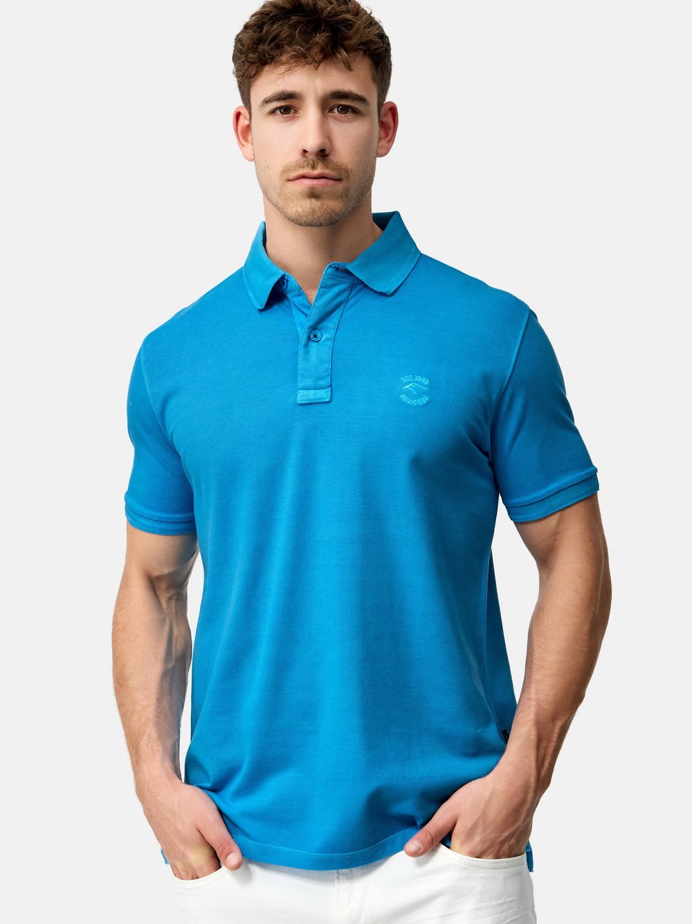 Indicode Poloshirt Herren Baumwolle blau, XL