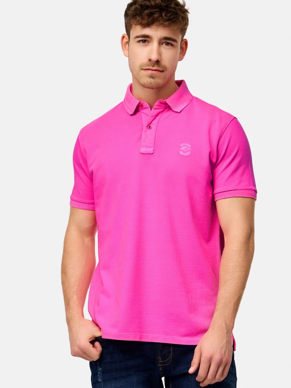 Indicode Poloshirt Herren Baumwolle pink, S