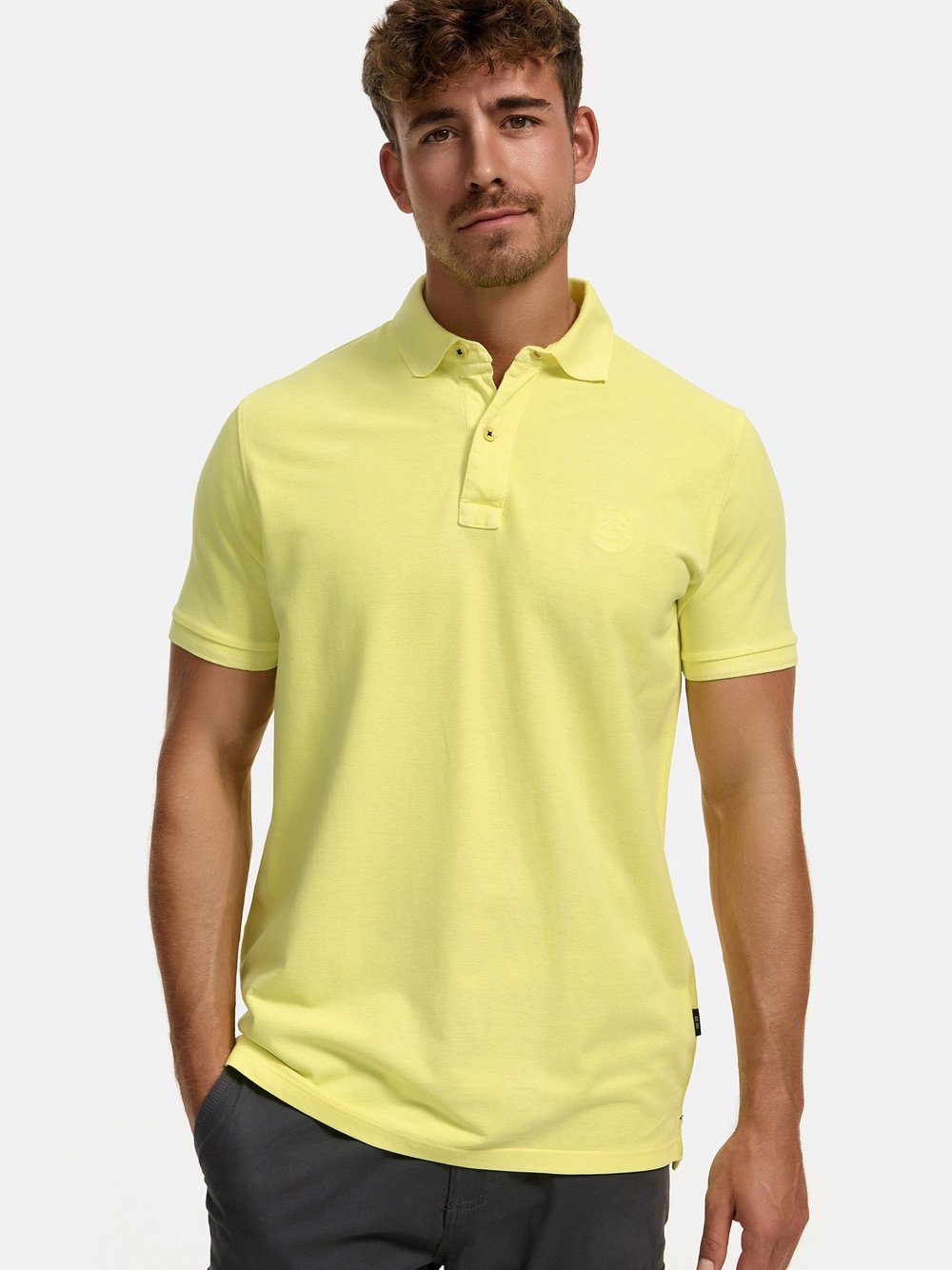 Indicode Poloshirt Herren Baumwolle gelb, S